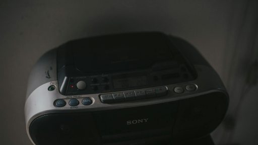 Black Sony Radio Beside Wall