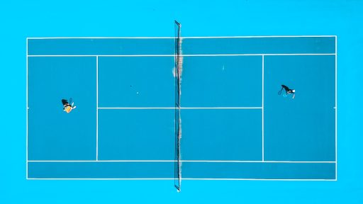 aerial photography of two person playing tennis