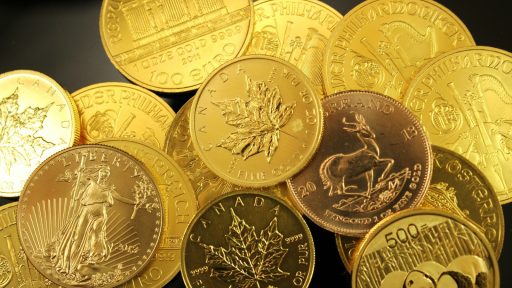 gold and silver round coins